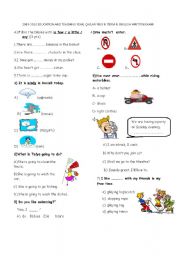 English Worksheet: 6th grade test