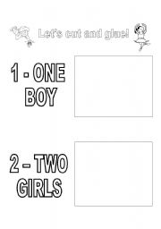 English worksheet: One boy - Two girls