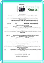 English Worksheet: Song by GREEN DAY:  Basket Case 