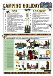 English Worksheet: CAMPING HOLIDAY