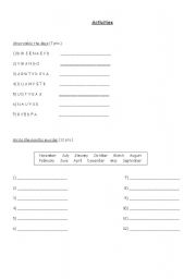 English worksheet: Days and Months