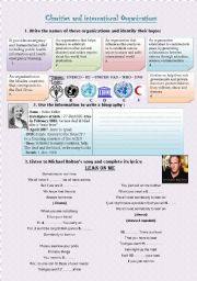 English Worksheet: Charities & International Organizations