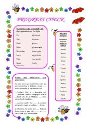English Worksheet: PROGRESS CHECK