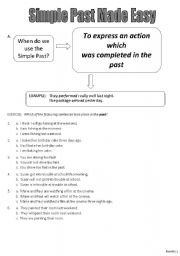 English Worksheet: Simple Past Made Easy