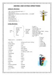 English Worksheet: asking and giving directions