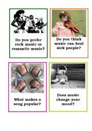 English Worksheet: Music-speaking cards part III