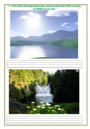 English Worksheet: Describing Natural Places - Part 1