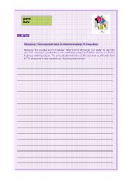 English Worksheet: Writing