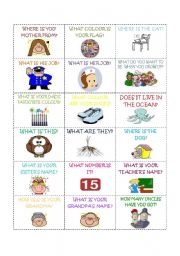 English Worksheet: speaking cards2