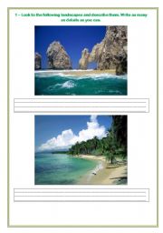 English Worksheet: Describing Natural Places - Part 2