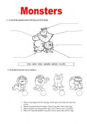 English Worksheet: Monsters
