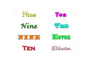 English Worksheet: Spelling Numbers One to Twenty (card four)