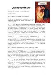 English Worksheet: Shakespaere in love synopsis