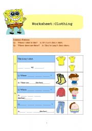 English worksheet: clothing: whose clothing is this?