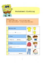 English Worksheet: clothing: whose clothing is this?