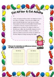 English Worksheet: Eids  