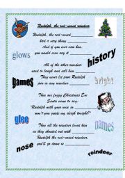 English Worksheet: Rudolph- the red nose rendieer