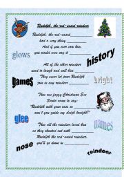 English worksheet: Rudolph- the red nose rendieer