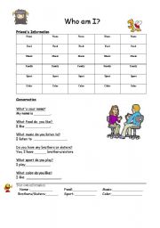 English worksheet: Interview and Guessing the Other Persons identity