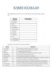 English Worksheet: Business Vocabulary