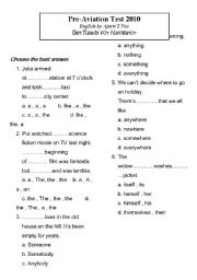 English worksheet: Test for aviation A