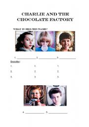 English Worksheet: Charlie and the Chocolate Factory Worksheet