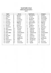 English Worksheet: Speling competition