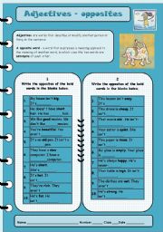 English Worksheet: Adjectives - opposites