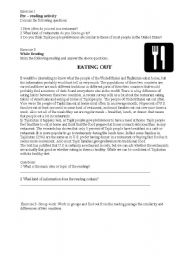 English Worksheet: Eating out 