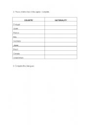 English worksheet: nationalities