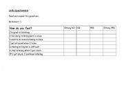 English Worksheet: Listening self asessment questionnaire