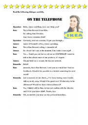 English Worksheet: On the phone