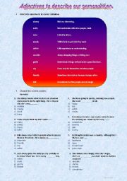 Describing peoples personalities - more adjectives