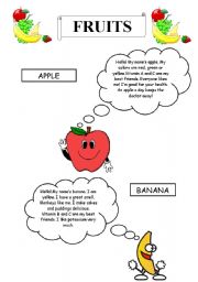 English Worksheet: fruits