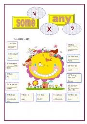 English Worksheet: SOME-ANY