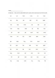English Worksheet: Short + Long Vowels