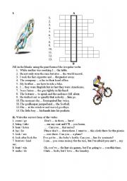 English Worksheet: Nice crossword