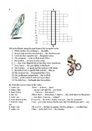 English worksheet: Nice crossword