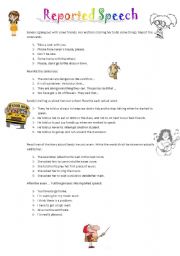 English Worksheet: reported speech