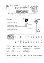 English Worksheet: short story about Pandas