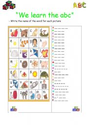 English Worksheet: learn the abc