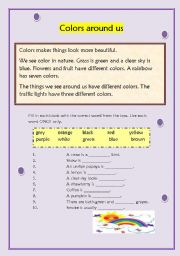 English worksheet: colors around us