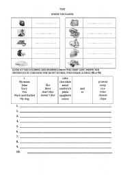 English worksheet: Food test
