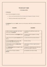 English Worksheet: The Bermuda Triangle (a reading activity with a lesson plan)