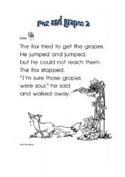 English Worksheet: Fox and grapes 2