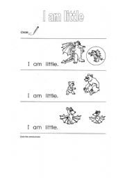 English worksheet: I am little