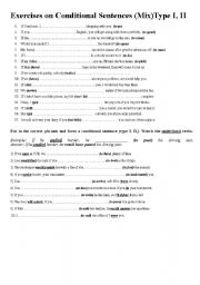 English Worksheet: conditionals I and II