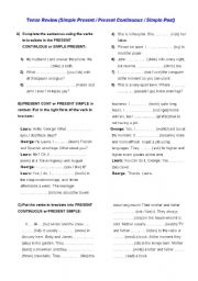 Tense Review (Simple Present - Present Continuous - Simple Past)