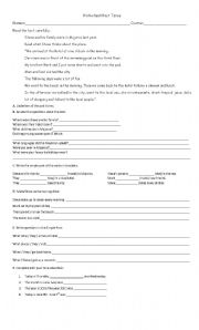 English Worksheet: simple past worksheet