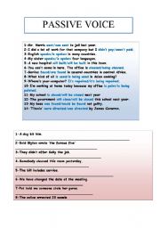 English Worksheet: passive voice